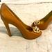 Michael Kors Shoes | Michael Kors Platform Heel | Color: Gold/Tan | Size: 8