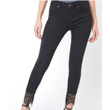 Anthropologie Jeans | Anthropologie Driftwood Jackie Black Wash Lace Jeans 25 | Color: Black | Size: 25