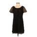 French Connection Casual Dress - Shift: Black Color Block Dresses - Women's Size 4