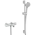 Ecostat Set Mitigeur thermostatique Bain/douche + Barre de douche Unica + Douchette 2 jets, Chrome