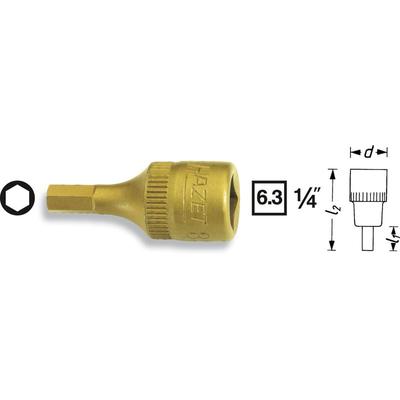 Hazet - Steckschlüsseleinsatz 8501 1/4' Innen-6-kant sw 4 mm l 28 mm - 8501-4