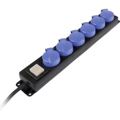 As-schwabe - as Schwabe 38606 Steckdosenleiste mit Schalter 6fach Schwarz, Blau Schutzkontakt 1 St. Image