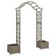 vidaXL Pergola de jardin avec jardinière Gris Bois pin massif