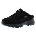 Skechers Women's D'Lites - Comfy Steps Sneaker Mule, Black/Black, 9