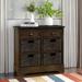 Storage Cabinet with Two Drawers and Four Classic Rattan Basket