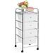 4Tier Rolling Storage Cart 4 Drawer Mobile Organizer Cart with Casters