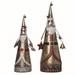 Transpac Metal Multicolor Christmas Santa Cone Decor Set of 2