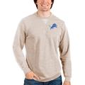 Men's Antigua Oatmeal Detroit Lions Reward Crewneck Pullover Sweatshirt