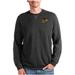 Men's Antigua Heathered Black Chicago Blackhawks Reward Crewneck Pullover Sweatshirt