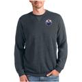 Men's Antigua Heathered Charcoal Edmonton Oilers Reward Crewneck Pullover Sweatshirt