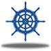 Longshore Tides Oklahoma Ship Wheel Wall Décor Metal in Blue | 18 H x 18 W x 0.0625 D in | Wayfair F2CB14FE975447FFBF25E1AD12486DE5