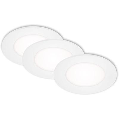 Di-Ka led Einbauleuchte Flat-In 3er Set weiß ø 8,6 cm 3W, neutralweiß Einbauleuchte