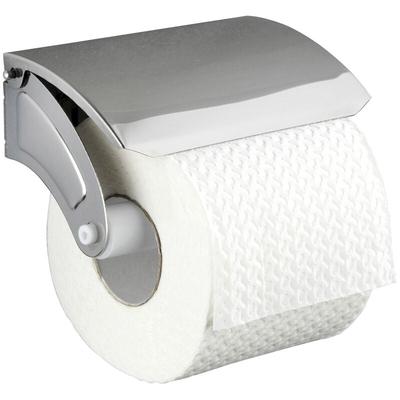 Wenko - Toilettenpapierrollenhalter Basic, Silber glänzend, Edelstahl rostfrei glänzend - silber