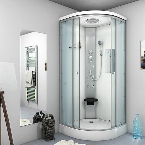 Duschkabine Fertigdusche Dusche Komplettkabine D10-20T0-EC 100×100 cm – Weiß