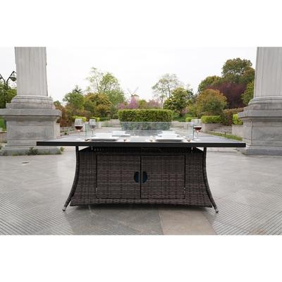 Rec Aluminium Fire Pit Dining Table with Wind Guard