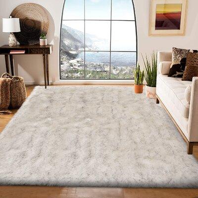 Large Round Area Rug White Faux Fur Sheepskin Shabby Chic All Sizes 