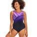 Plus Size Women's Chlorine Resistant High Neck One Piece Swimsuit by Swimsuits For All in Beach Rose (Size 20)