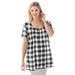 Plus Size Women's A-Line Knit Tunic by Woman Within in Black Buffalo Plaid (Size 2X)