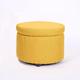 HEDMAI Ottomans Foot Stool Storage Footstool Footstool with Legs Round Cotton and Linen Foot Stools Ottomans for The Bedroom Footstools for Living Room,Yellow-33 * 23cm