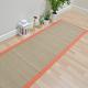 Sisal Rug Anti-Slip Mat Plain Living Room Bedroom Kitchen Flatweave Natural Rug in Linen with Orange Border Runner 68x300 cm (2'3"x9'11")
