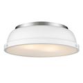 Golden Lighting Duncan 14 Inch 2 Light Flush Mount - 3602-14 PW-WHT