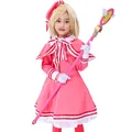 Anime Card Captor Sakura Cosplay Costume pour filles KinomPain Sakura robe rose avec chapeau