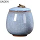 Boîte à thé en céramique de style chinois avec couvercle boîte de rangement en cuivre pot de