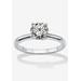 Women's Sterling Silver Cubic Zirconia Solitaire Engagement Ring by PalmBeach Jewelry in Cubic Zirconia (Size 8)