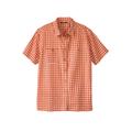 Men's Big & Tall Short Sleeve Seersucker Sport Shirt by KingSize in Orange Check (Size 5XL)