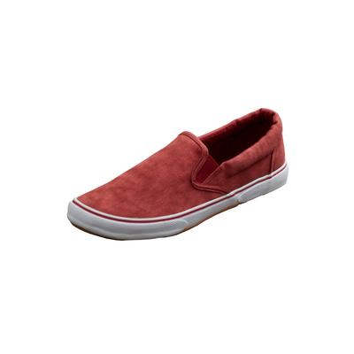Men's Canvas Slip-On Shoes by KingSize in Rich Burgundy (Size 16 M) Loafers Shoes
