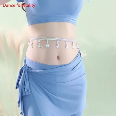 Ceinture de danse du ventre pour femme taille cloutée de diamants accessoires de performance