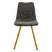 17 Stories Zaven Modern Leather Dining Chair w/ Gold Legs Upholstered in Gray | 33 H x 17 W x 22.24 D in | Wayfair 8B22CB20A0CD4E178AE10601F2654104