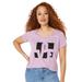 Plus Size Women's Love Ellos Graphic Tee by ellos in Sweet Lilac Love (Size 1X)