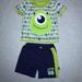 Disney Matching Sets | Disney Baby Mike Wazowski Monster Inc 2 Piece Set T-Shirt And Shorts With Sully | Color: Blue/Green | Size: 18mb