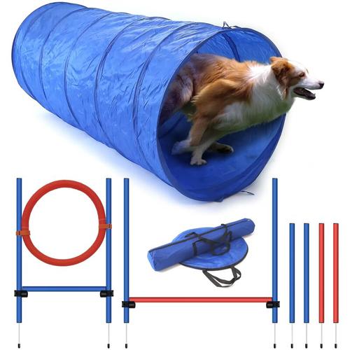 Agility Set für Hunde mit Hürde, Tunnel und Ring, Hundetraining