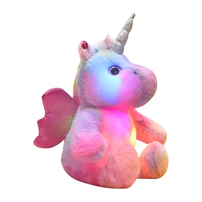 Peluche licorne lumineuse de 30cm pour enfants jouet lumineux lumineux avec LED poupée colorée