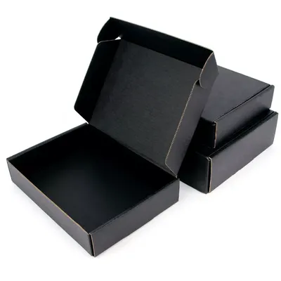 Boîte-cadeau noire pour le transport de vêtements emballage en carton ondulé petit carton 5