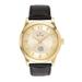 Georgetown Hoyas Gold-Tone Stainless Steel Watch with Black Leather