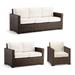Small Palermo Replacement Cushions - Loveseat, Solid, Coffee - Frontgate