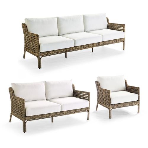 Seton Seating Replacement Cushions - Ottoman, Standard, Resort Stripe Seaglass - Frontgate