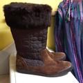 Coach Shoes | Coach Brown Suede And Fur Boots Sz 10 M Style Talen | Color: Brown | Size: 10