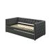 Canora Grey Tufted Full Size Daybed & Trundle w/ Smoke Fabric Plastic in Gray | 34 H x 58 W x 86 D in | Wayfair C9B3727CC9064CA6B0532D8DE6A8C2F9