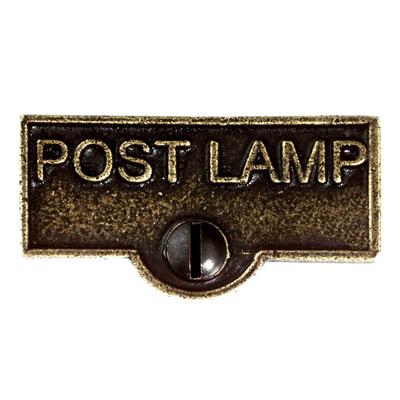 Switch Plate Tags POST LAMP Name Signs Labels Cast Brass | Renovator's Supply - N/A