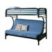 Twin Over Futon Bunk Bed, High Gloss Black