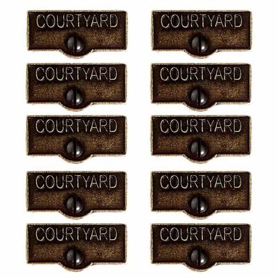 10 Switch Plate Tags COURTYARD Name Signs Labels Cast Brass | Renovator's Supply