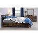 Juvanth Queen Bed with Storage in Rustic Oak & Black Finish, Composite Wood, Metal, Veneer, 6 Drawers Included