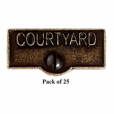 25 Switch Plate Tags COURTYARD Name Signs Labels Cast Brass | Renovator's Supply