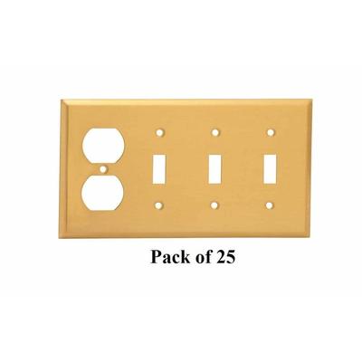 Renovators Supply Toggle Switch Plate Outlet Wall Plates 0.19 x 8.13 x 4.5" Standard Size Solid Brass Pack of 25