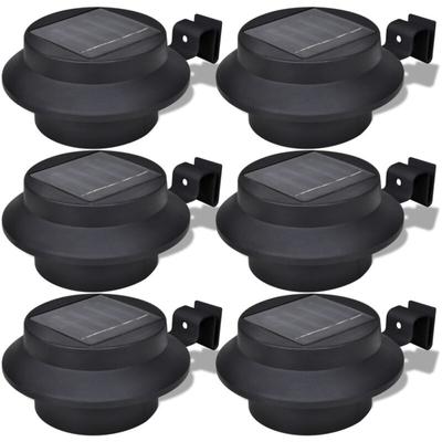6x Außenlampe Sonnenlichtset Zaunlicht Schwarz vidaXL Image