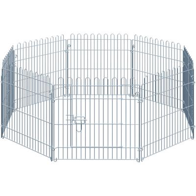 Freilaufgehege Welpenauslauf Welpenzaun Laufstall Welpengitter für Tiere 8-teilig B63 x H60 cm